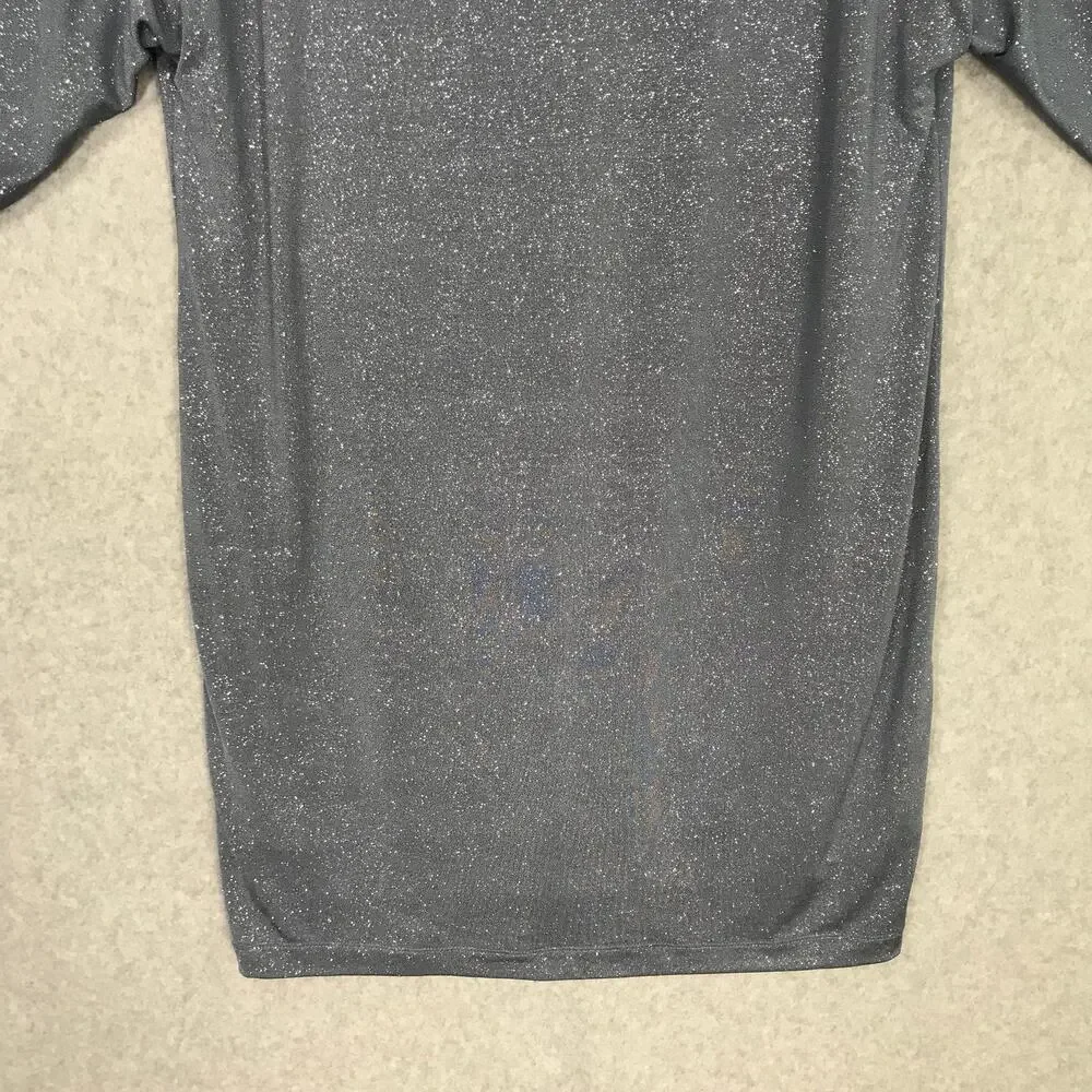 Cachet Dress Women 8 Gray Mini Drape Cape Back Glitter Rhinestone Cocktail Party - Picture 6 of 11